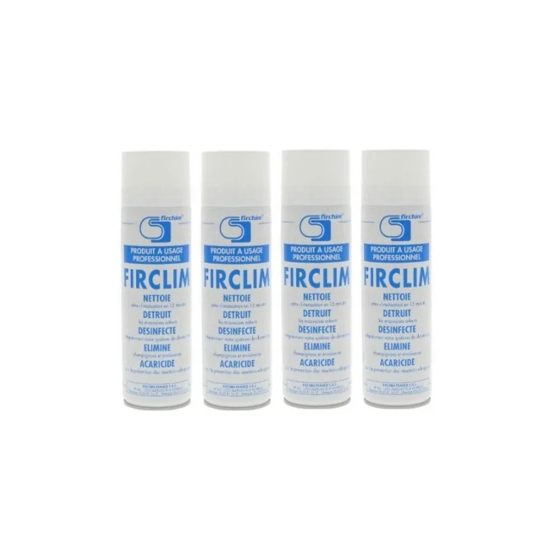 FIRCHIM - Firclim - 4 sprays anti-bactérien, nettoyant, aérosol pour clim - 500ml FIRCHIM - Firclim - 4 sprays anti-bactérien, nettoyant, aérosol pour clim - 500ml