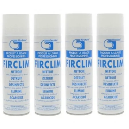 Firclim - 4 sprays anti-bactérien, nettoyant, aérosol pour clim - 500ml