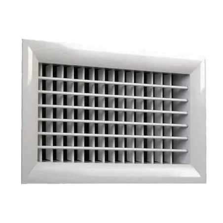 Grille double déflexion 400x200 blanc mat