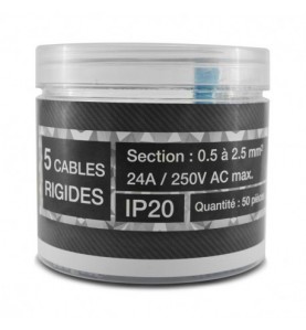Connecteur rapides 5 fils rigides - boite 50pcs