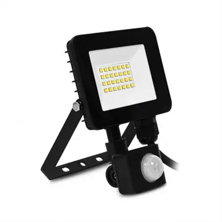 LUMOS SLIM II PROJECTEUR LED PLAT NOIR 20W 6000K + DÉTECTEUR