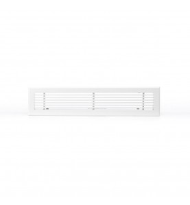 Grille linéaire alu blanche + Plénum600X150B