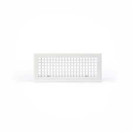 Grille linéaire alu blanche + Plénum300X150B