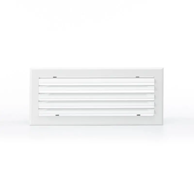 Grille double déflexion alu blanche 400X150B