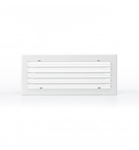 Grille double déflexion alu blanche 400X150B