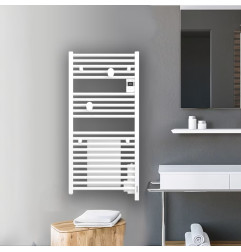 Atlantic | Radiateur sèche-serviettes connecté Doris digital 1500W - Avec soufflerie - WI-FI - Blanc brillant
